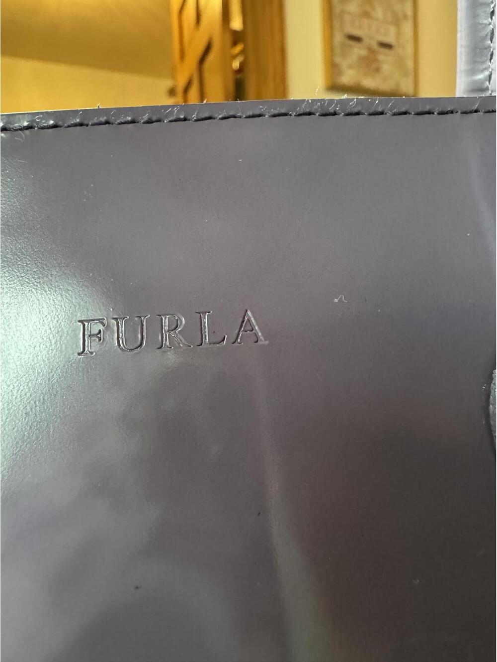 Furla Purple Leather Structured Tote Satchel Bag - Picture 7 of 7